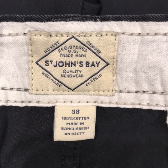 St. John's Bay Comfort 9" Mens Black Chino Short | 38 - Picture 10 of 11
